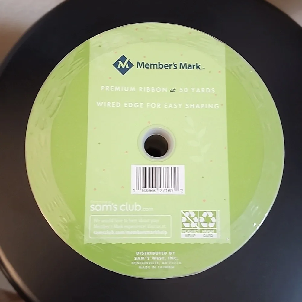 NEW 3 Rolls WELCOME Member's Mark Premium Wire-Edged Ribbon 2-1/2